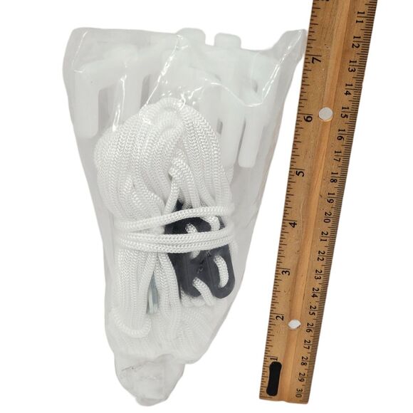 7 Pc Lot - Plastic Stake Pegs + Rope - For Camping Canopy Patio Gardening - Picture 2 of 3
